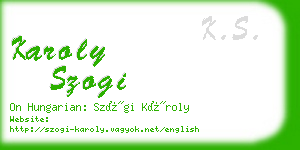 karoly szogi business card